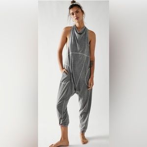 FREE PROPLE PILLOW TALK ROMPER GREY MEDIUM